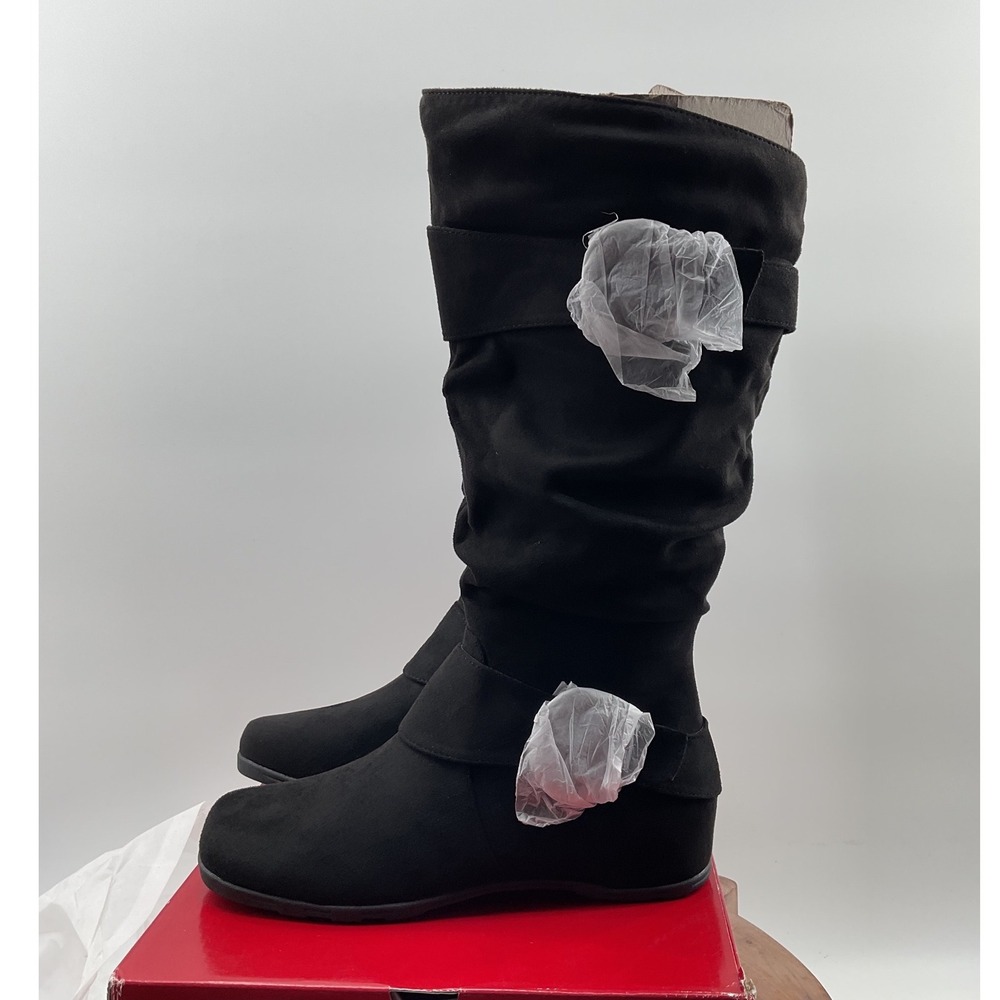 Journee Collection Jester-01WC Black Faux Suede Slouchy Wide Calf Boots Size 9M - Picture 8 of 12